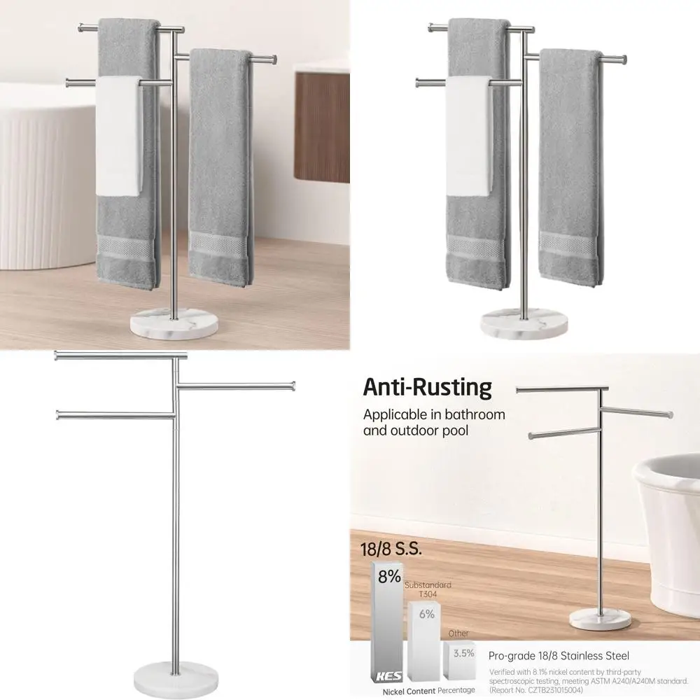 40-Inch Swivel Bar Towel Stand with Marble Base, Premium Stainless Steel Finish
40-Inch Swivel Bar Towel Stand with Marble Base, Premium Stainless Steel Finish