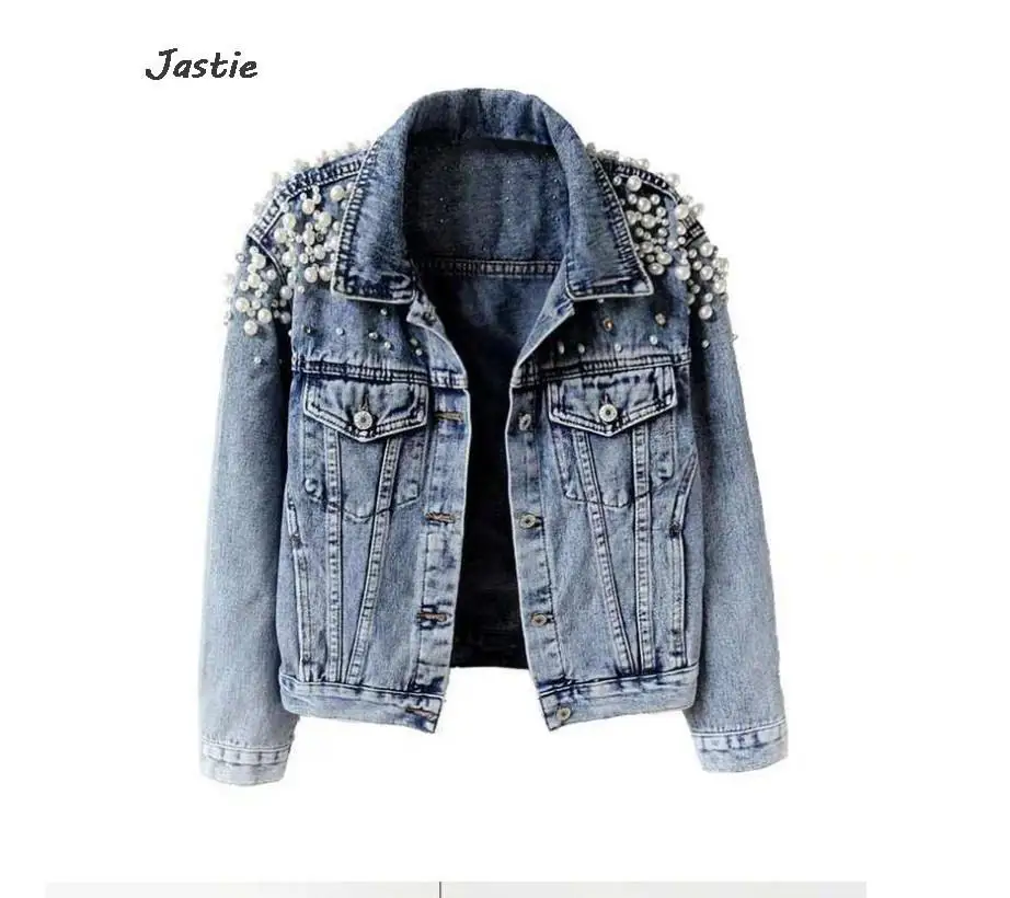 Spring Autumn 2024 Quality Pearl Bead Denim Coat Short Long Sleeve Fashion Short Women's Jeans Jacket
Spring Autumn 2024 Quality Pearl Bead Denim Coat Short Long Sleeve Fashion Short Women's Jeans Jacket
