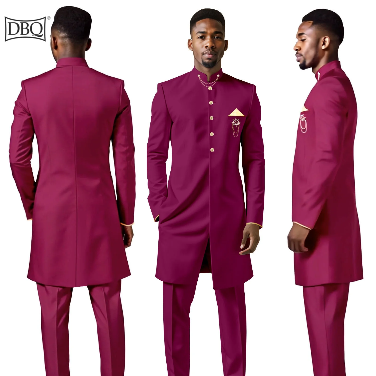 DBQ Men`s Suit African Clothing Dashiki Embroidery Chain Single Breasted Shirt and Pants 2 Piece Set Outfits
DBQ Men`s Suit African Clothing Dashiki Embroidery Chain Single Breasted Shirt and Pants 2 Piece Set Outfits