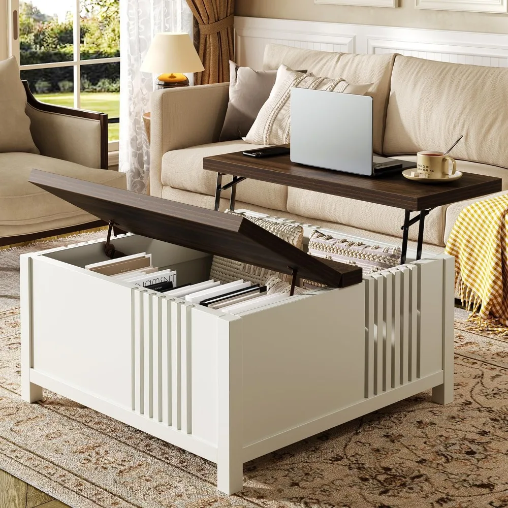 Rustic Farmhouse-Style Coffee Table with Lift Top and Storage, Large 35 Square Table with Secret Compartment
Rustic Farmhouse-Style Coffee Table with Lift Top and Storage, Large 35 Square Table with Secret Compartment