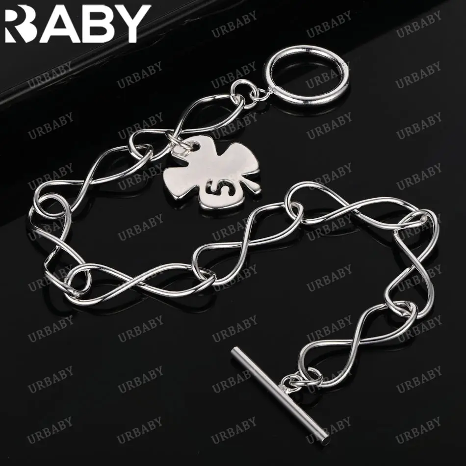 URBABY 925 Sterling Silver Bracelet For Women Fashion Jewelry Party Trend Charm Accessories
URBABY 925 Sterling Silver Bracelet For Women Fashion Jewelry Party Trend Charm Accessories