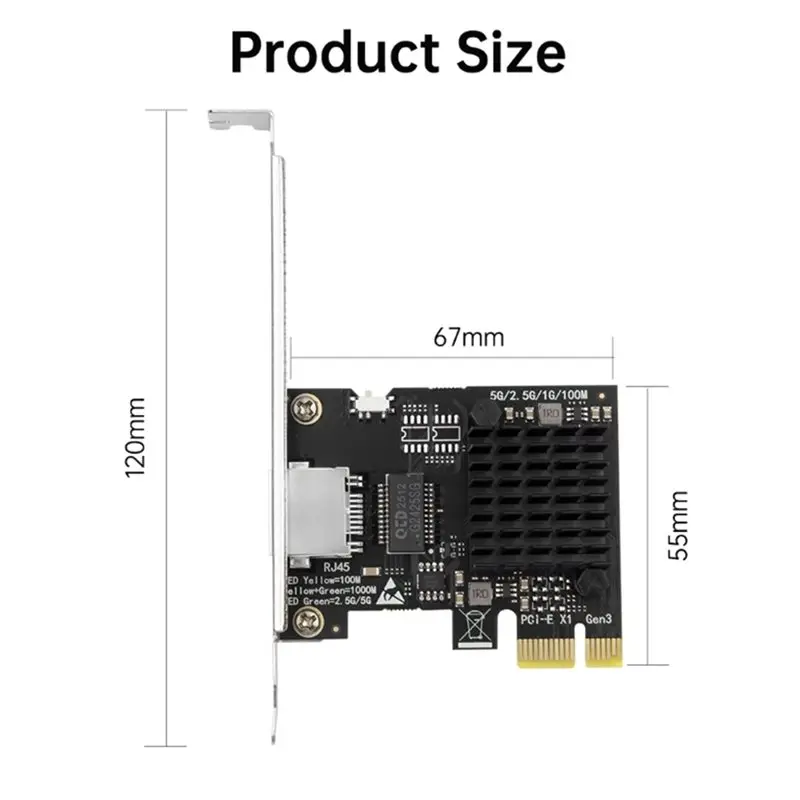 Сетевая карта ABSK-5Gbps PCI-E с интерфейсом RJ45, RTL8126, 100 Мбит/с/1G/2.5G/5G, гигабитный Ethernet-адаптер PCIE, 5000 Мбит/с для ПК с Windows 10
Сетевая карта ABSK-5Gbps PCI-E с интерфейсом RJ45, RTL8126, 100 Мбит/с/1G/2.5G/5G, гигабитный Ethernet-адаптер PCIE, 5000 Мбит/с для ПК с Windows 10