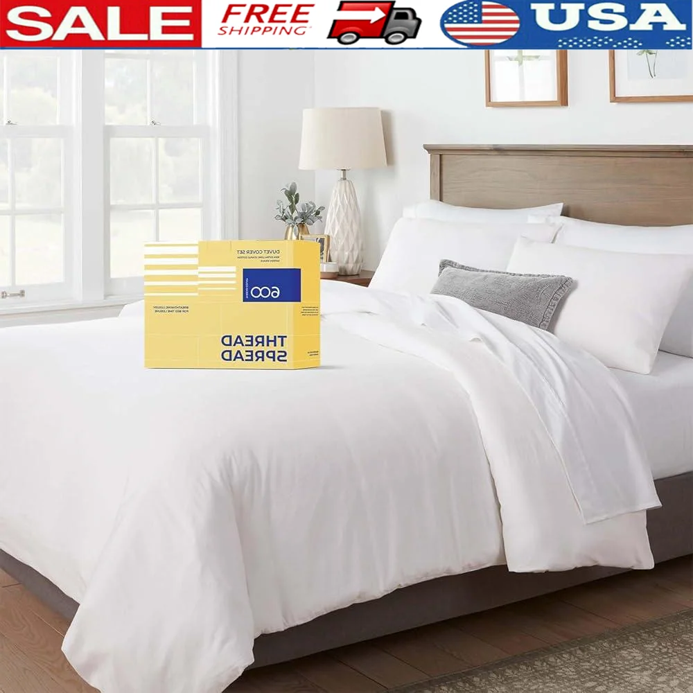 600 Thread Count Egyptian Cotton Duvet Cover Set 3 Piece King California King Soft Breathable Zipper Closure
600 Thread Count Egyptian Cotton Duvet Cover Set 3 Piece King California King Soft Breathable Zipper Closure