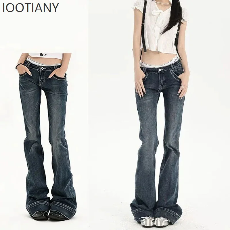 Streetwear Y2K Low Rise Women's Jeans Vintage 2000S Slim Fit Bootcut Flared Jean Pants Female Fashion Elastic Denim Trousers
Streetwear Y2K Low Rise Women's Jeans Vintage 2000S Slim Fit Bootcut Flared Jean Pants Female Fashion Elastic Denim Trousers