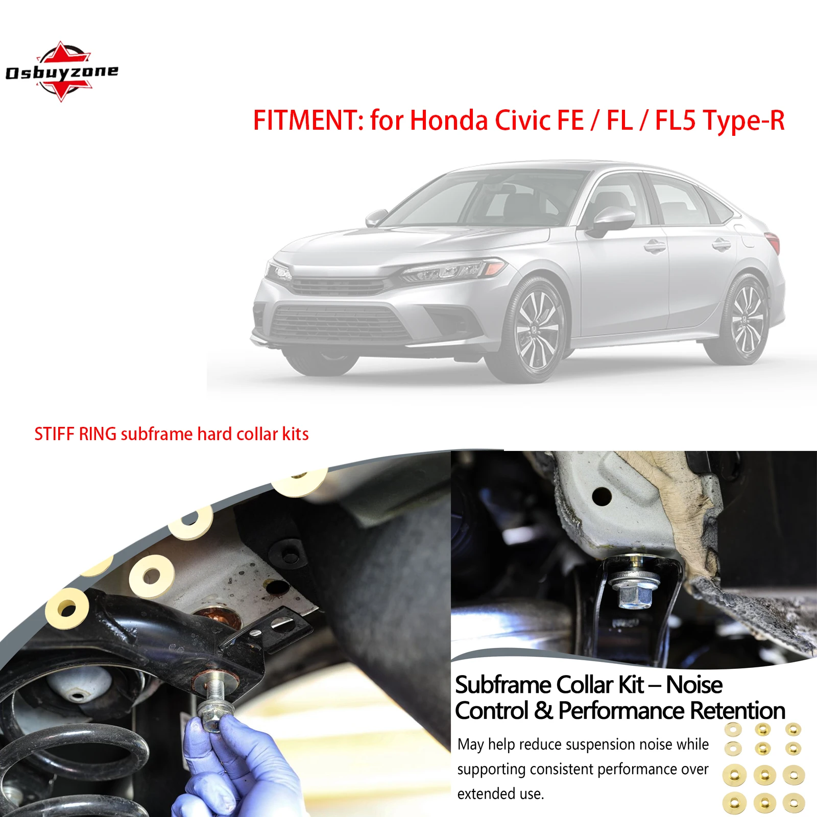 PW-SUBFRAME-COLLAR-FE-REAR RACING SUBFRAME RIGID COLLAR FOR HONDA CIVIC FE1 / FL1 FL5 Type Rear
PW-SUBFRAME-COLLAR-FE-REAR RACING SUBFRAME RIGID COLLAR FOR HONDA CIVIC FE1 / FL1 FL5 Type Rear
