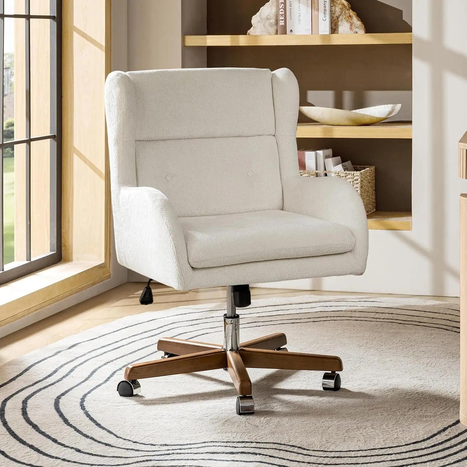 HOME Chenille Upholstery High Wingback Office Chair with Button-Tufted, Adjustable Height Home Desk Chair with Solid Wood Legs &
HOME Chenille Upholstery High Wingback Office Chair with Button-Tufted, Adjustable Height Home Desk Chair with Solid Wood Legs &