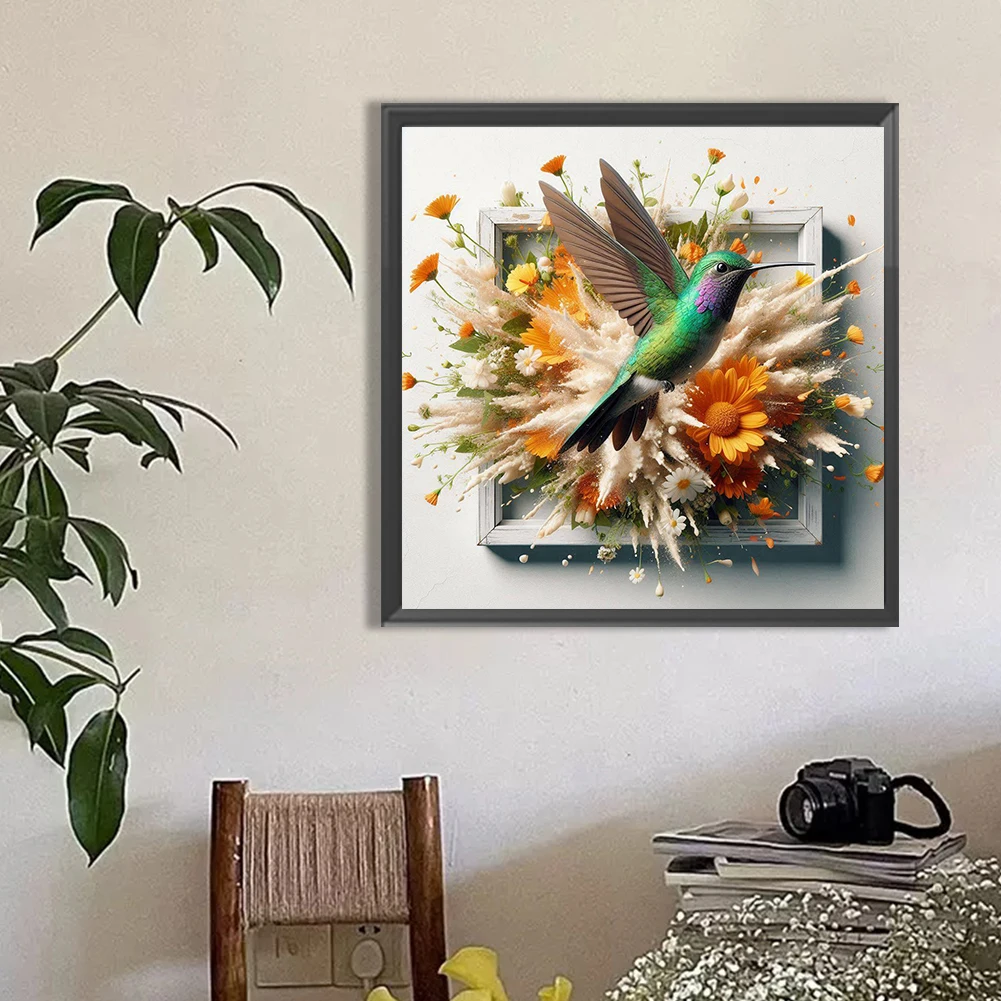 5D DIY Full Round Drill Diamond Painting Hummingbird Out of the Frame 40x40cm (B)
5D DIY Full Round Drill Diamond Painting Hummingbird Out of the Frame 40x40cm (B)