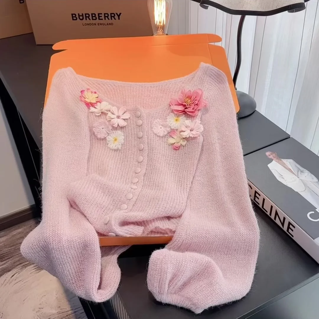 Женский розовый кардиган с круглым вырезом, вязаный свитер Harajuku, винтажный кашемировый свитер 2000-х годов Y2k с длинными рукавами и 3D цветочным принтом, одежда Cutecore
Женский розовый кардиган с круглым вырезом, вязаный свитер Harajuku, винтажный кашемировый свитер 2000-х годов Y2k с длинными рукавами и 3D цветочным принтом, одежда Cutecore