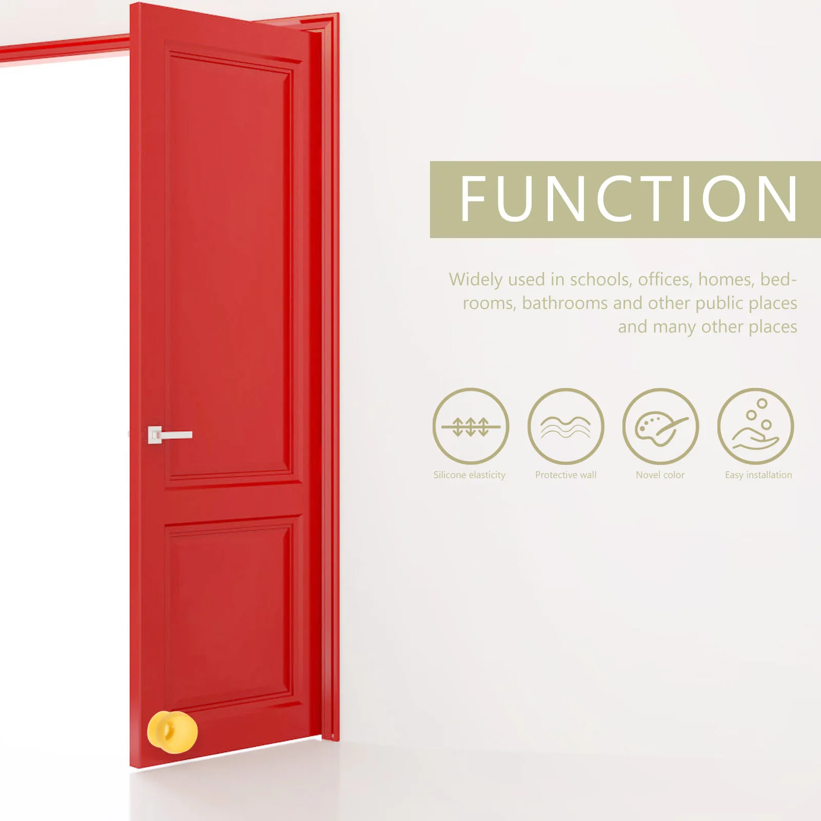 Door Handle Bumper Silicone Wall Protector Pad For Door Knob Anti-Collision Bumper Suction-Type Furniture Protector Quiet 
Door Handle Bumper Silicone Wall Protector Pad For Door Knob Anti-Collision Bumper Suction-Type Furniture Protector Quiet