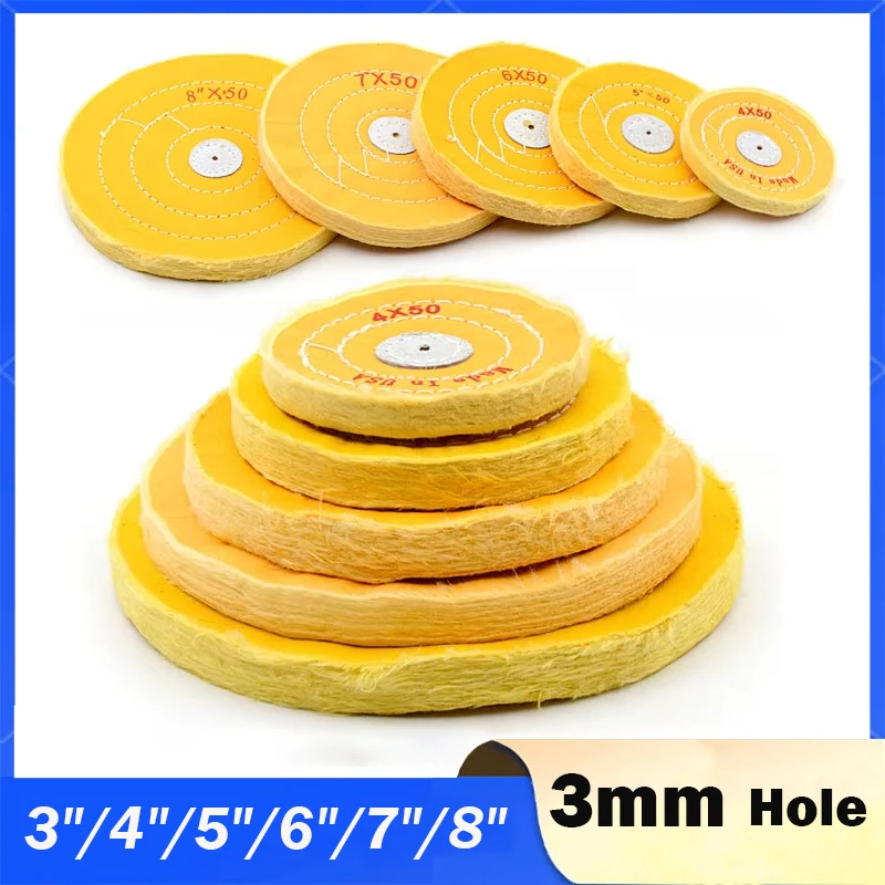 3"/4"/5"/6"/7"/8" Yellow Cotton Lint Cloth Polishing Buffed Head Disc Gold Jewelry Metal Abrasive Tools Buffing Polishing Wheel
3"/4"/5"/6"/7"/8" Yellow Cotton Lint Cloth Polishing Buffed Head Disc Gold Jewelry Metal Abrasive Tools Buffing Polishing Wheel