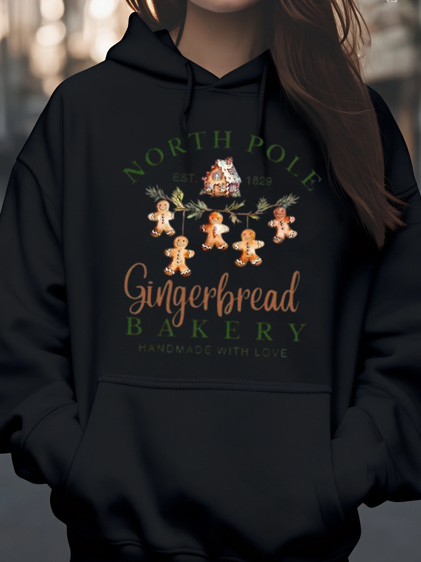Пряничная пекарня, толстовка с принтом Северного полюса, рождественский праздничный свитшот, женская уютная зимняя одежда
Пряничная пекарня, толстовка с принтом Северного полюса, рождественский праздничный свитшот, женская уютная зимняя одежда