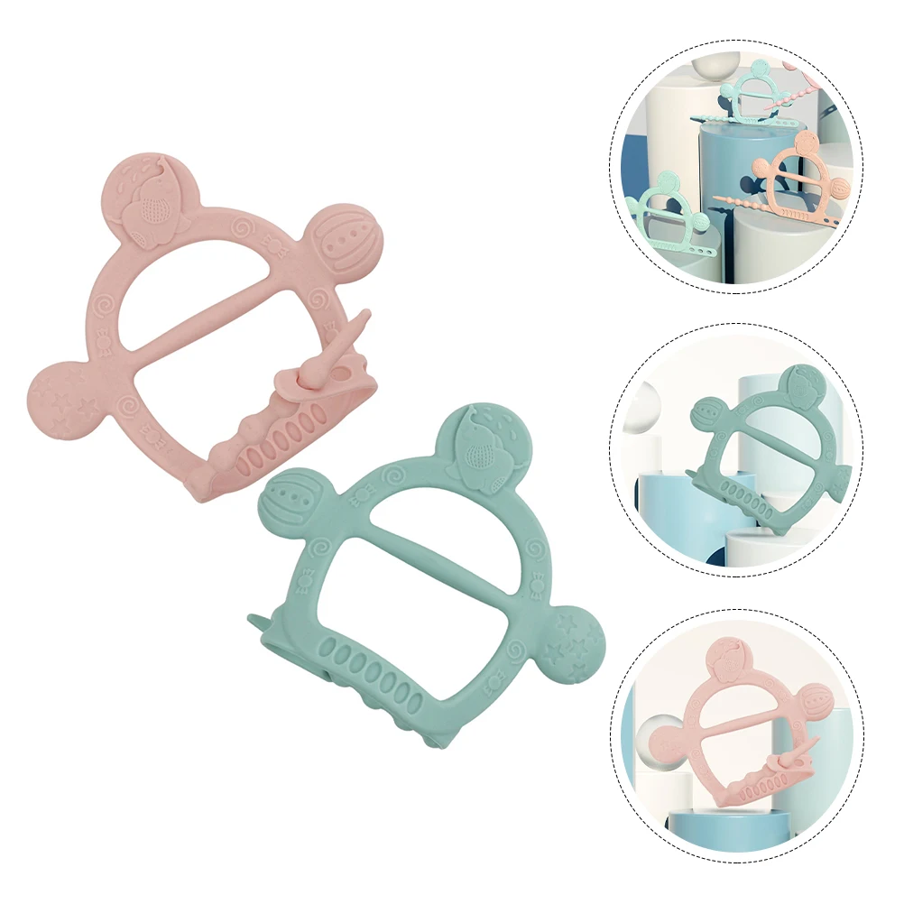 2pcs Silicone Baby Teether Anti Hand Food Grade Cartoon Design Durable Adjustable Bracelet Promote Teeth Growth Prevent Biting
2pcs Silicone Baby Teether Anti Hand Food Grade Cartoon Design Durable Adjustable Bracelet Promote Teeth Growth Prevent Biting