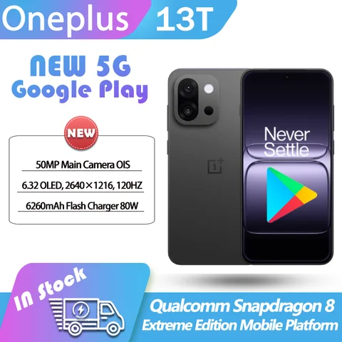OnePlus 13T 5G Snapdragon 8 Elite 6.32 inch 2640X1216 FHD+ 120Hz OLED 80W SUPERVOOC 6260mAh NFC OTA 50MP Google Play Unlocked