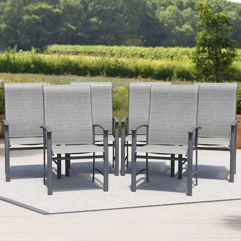 6-Piece Outdoor Dining Set: Metal and Textilene Fabric Chairs for Patio, Garden, or Deck
6-Piece Outdoor Dining Set: Metal and Textilene Fabric Chairs for Patio, Garden, or Deck