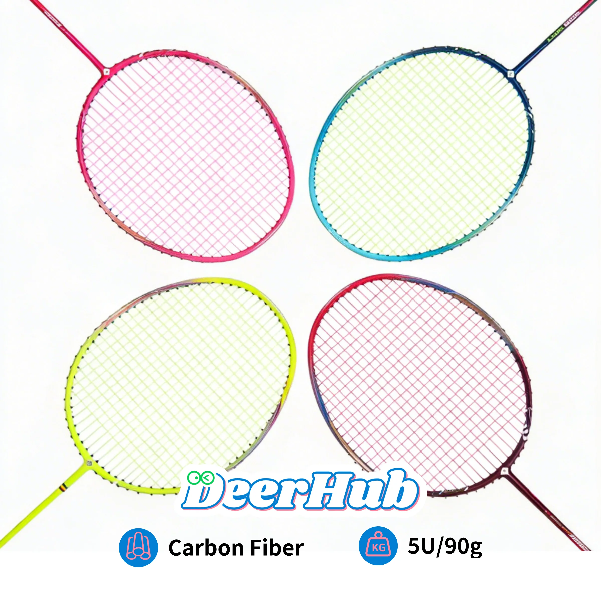 DeerHub 5U90g All-Round Badminton Racket Full Carbon Fiber Recreational Racket for Adult Beginners & Intermediate Players G5 Uni
DeerHub 5U90g All-Round Badminton Racket Full Carbon Fiber Recreational Racket for Adult Beginners & Intermediate Players G5 Uni