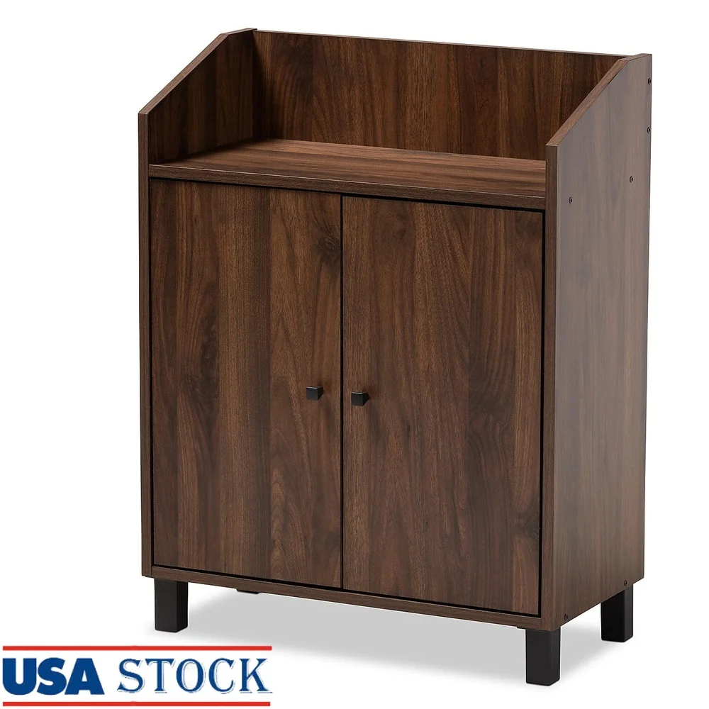 Contemporary Walnut Brown Shoe Storage Cabinet with Open Shelf Indoor Entryway Organizer Two-Door Design Air Circulation
Contemporary Walnut Brown Shoe Storage Cabinet with Open Shelf Indoor Entryway Organizer Two-Door Design Air Circulation