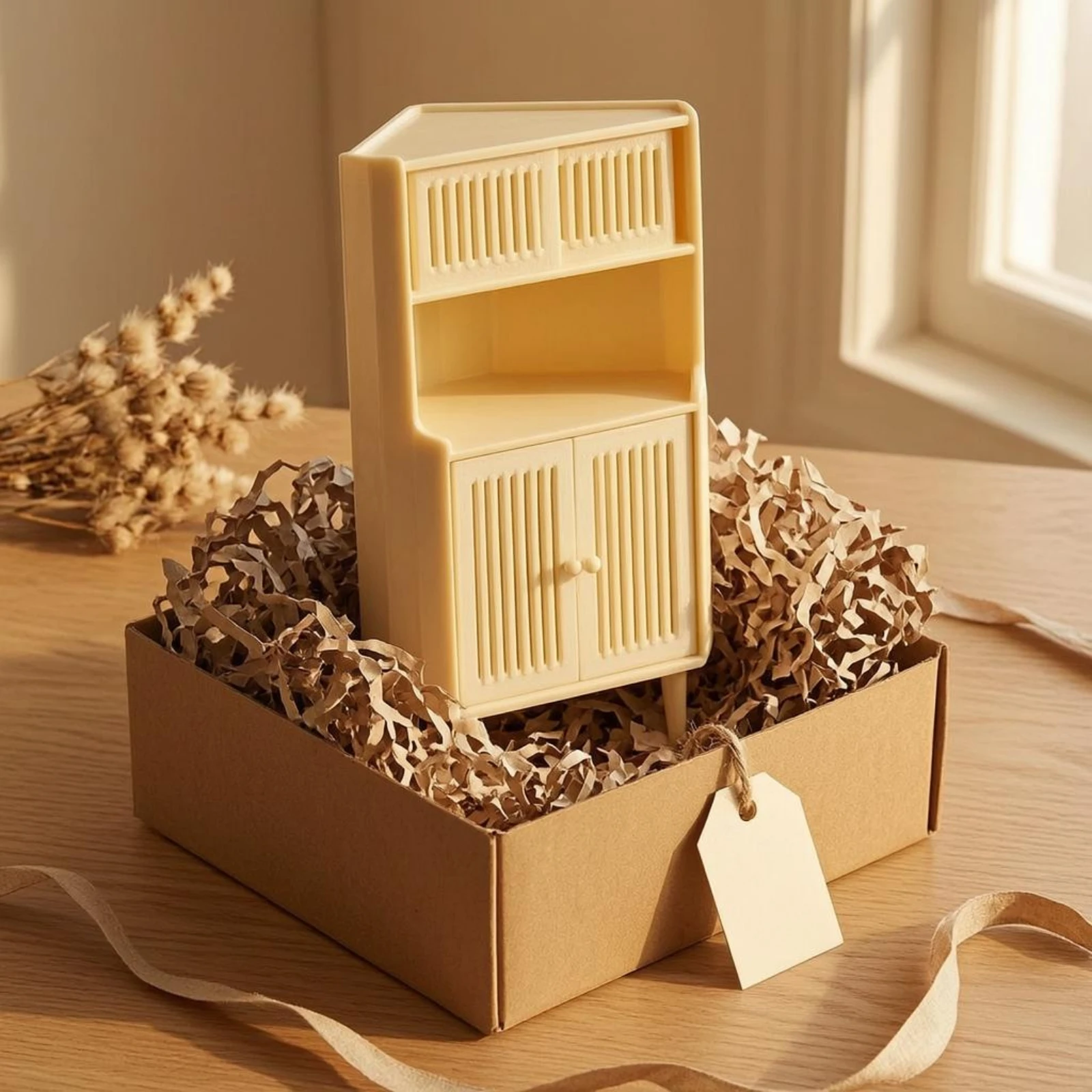 Miniature Corner Cabinet Slatted Panels Corner Storage Cabinet Model Realistic Modern Style
Miniature Corner Cabinet Slatted Panels Corner Storage Cabinet Model Realistic Modern Style