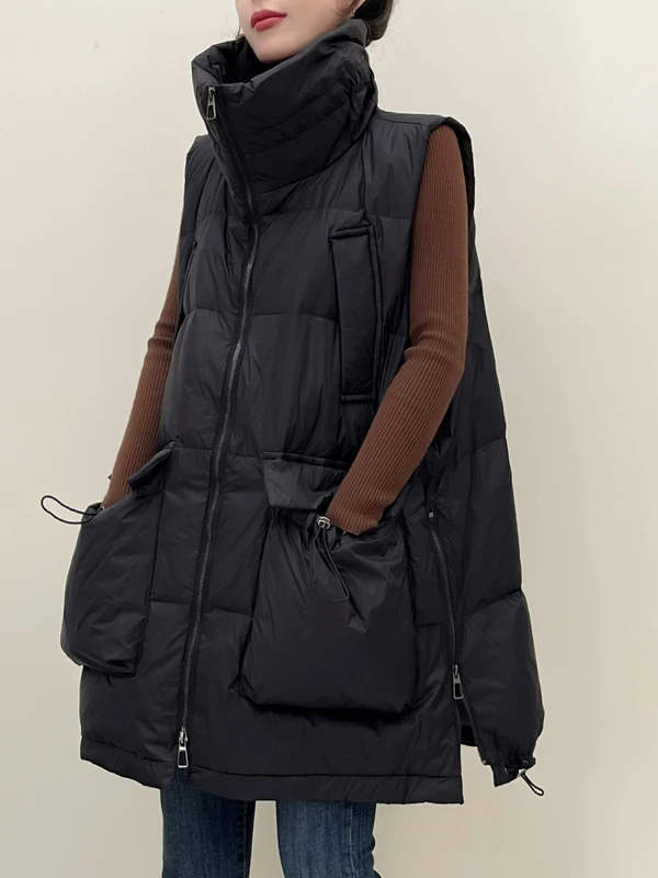 Loose Fit Mid-Length down Vest Women's Fashion Spring New Korean Style Cotton Jacket with Big Pockets Warm Outerwear
Loose Fit Mid-Length down Vest Women's Fashion Spring New Korean Style Cotton Jacket with Big Pockets Warm Outerwear