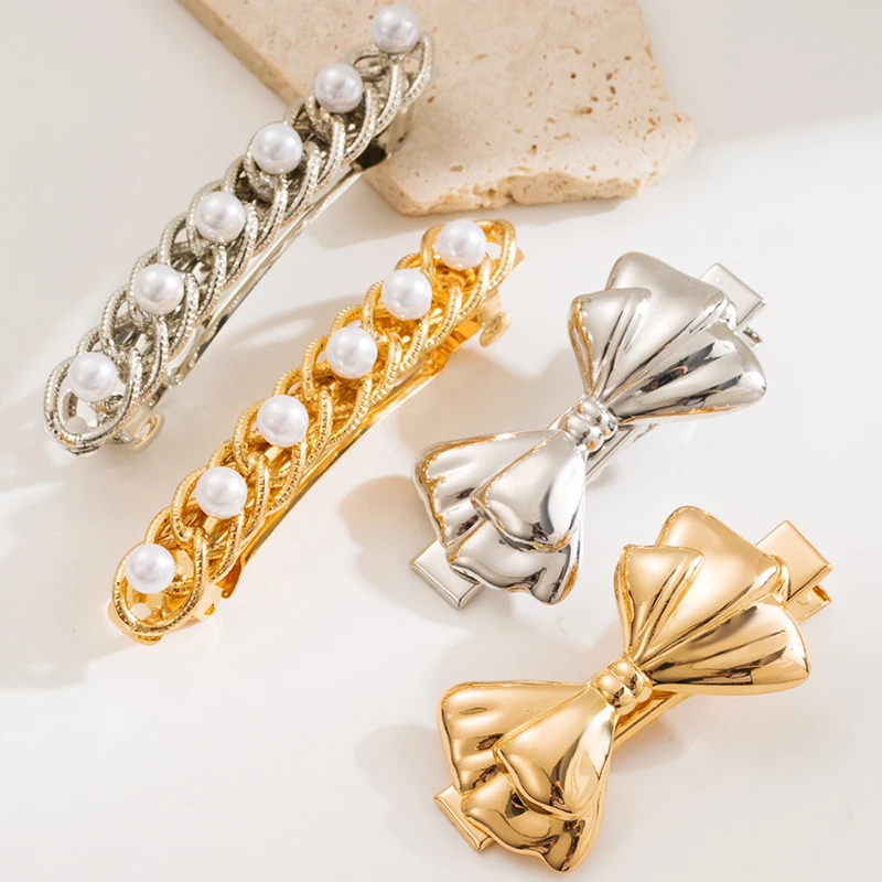 18k Gold Plated Stainless Steel Luxury Sweet Bowknot Pearl Pendant Hair Clips For Women Hair Accessoires Tarnish Free Jewelry
18k Gold Plated Stainless Steel Luxury Sweet Bowknot Pearl Pendant Hair Clips For Women Hair Accessoires Tarnish Free Jewelry