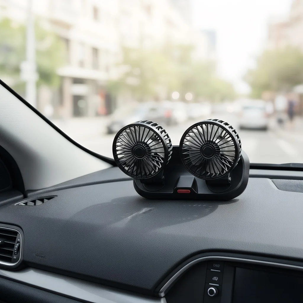 5V Dual Head USB Car Cooling Fan - 2 Speed Adjustable Wind Regulation Auto Cooler Accessory
5V Dual Head USB Car Cooling Fan - 2 Speed Adjustable Wind Regulation Auto Cooler Accessory