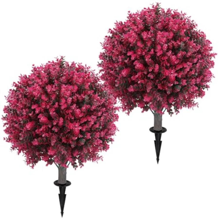 Artificial Topiary Ball Tree 24" with Ground Spike Set of 2 Artificial Bushes for Faux Shrubs Fake Evergreen Faux Plant for Ind
Artificial Topiary Ball Tree 24" with Ground Spike Set of 2 Artificial Bushes for Faux Shrubs Fake Evergreen Faux Plant for Ind