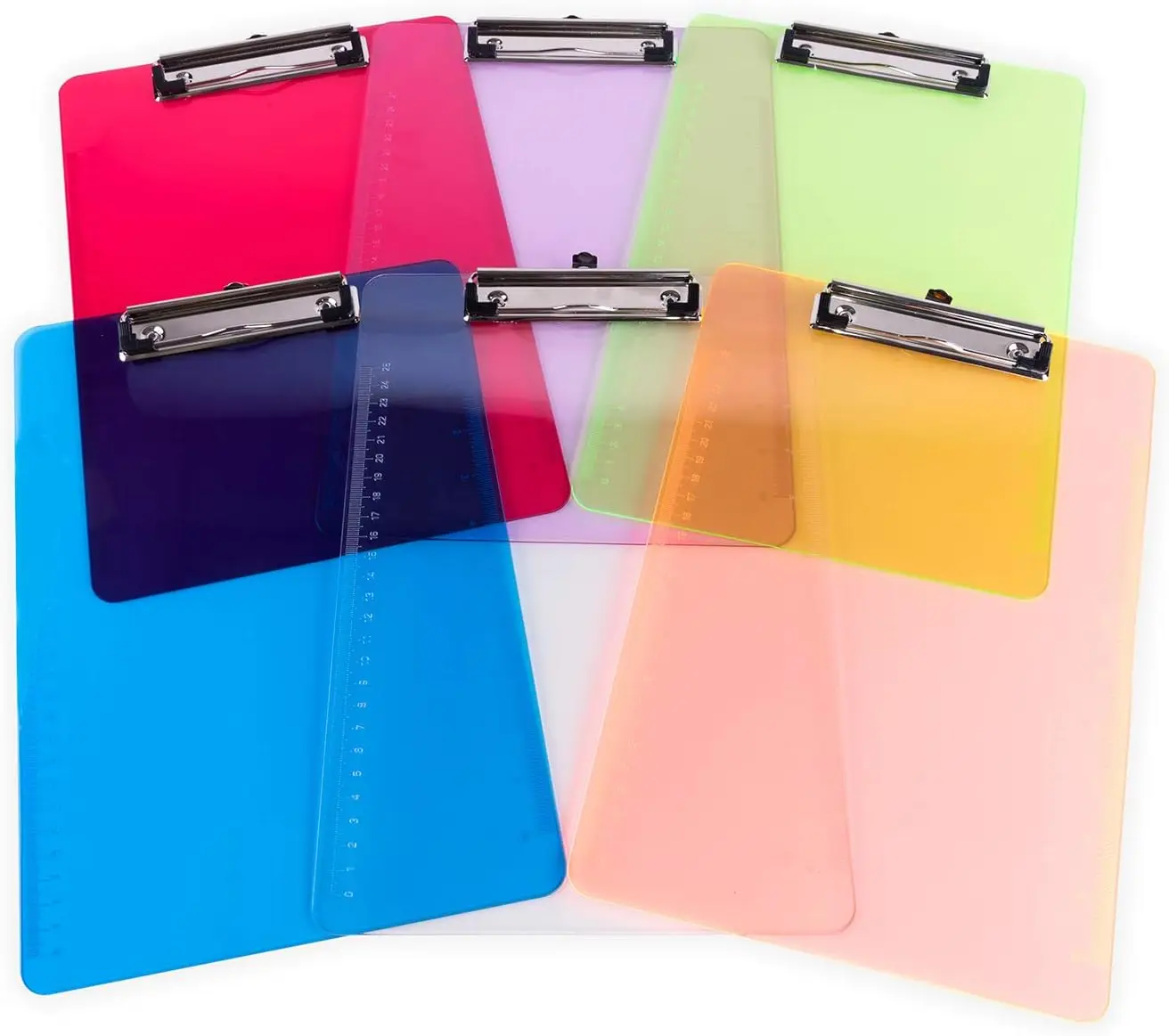 6 Pack Translucent Clipboard with Ruler, 9x12.5 Inches, Lightweight Plastic, Assorted Colors for School Office
6 Pack Translucent Clipboard with Ruler, 9x12.5 Inches, Lightweight Plastic, Assorted Colors for School Office