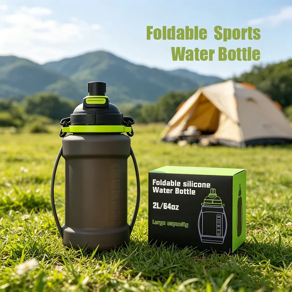 2L Foldable Silicone Soft Water Bottle, Large Capacity Cycling Hydration Bladder, Portable Outdoor Sports Water Kettle
2L Foldable Silicone Soft Water Bottle, Large Capacity Cycling Hydration Bladder, Portable Outdoor Sports Water Kettle