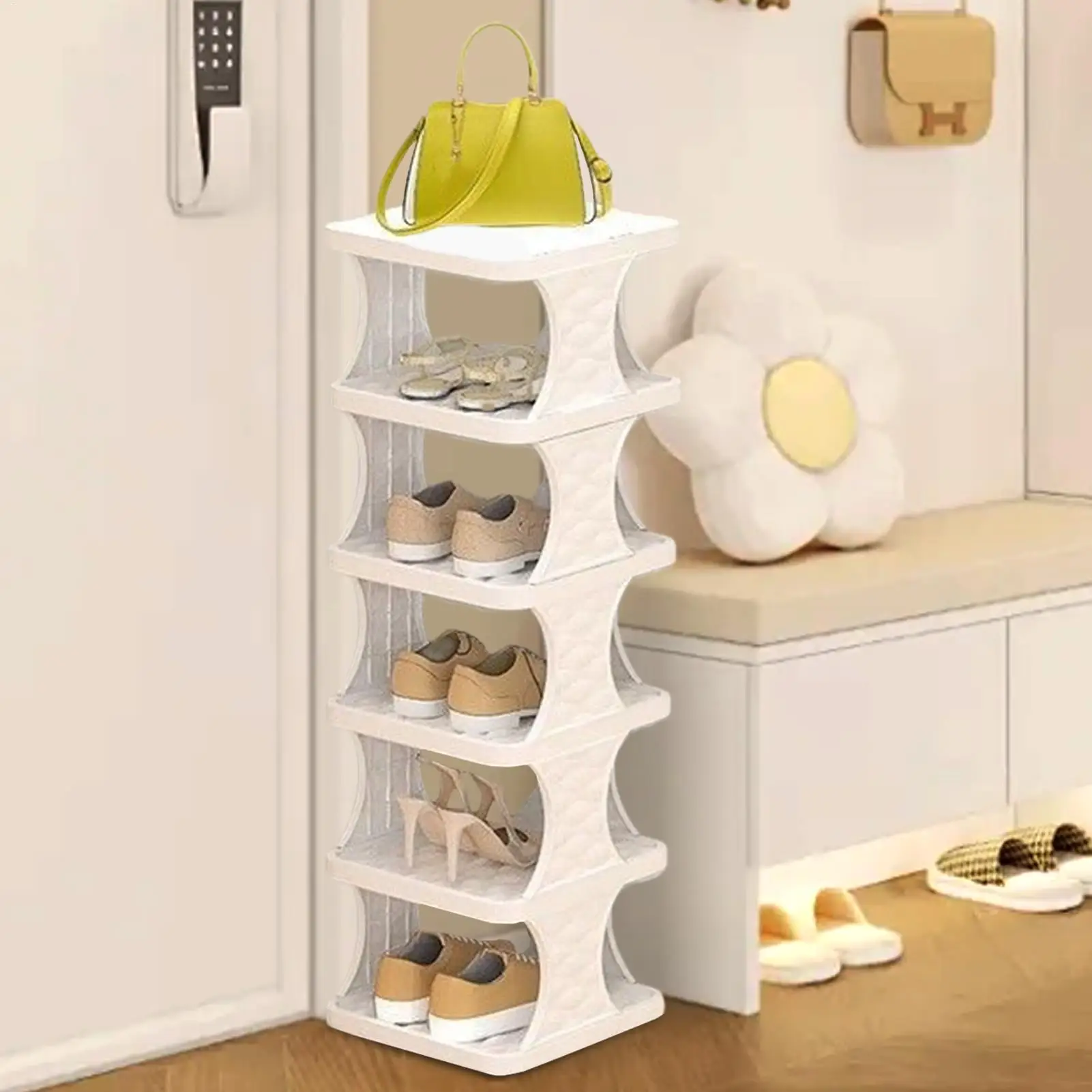 Multiple Layers Shoe Organizer Doorway Shoe Rack Organizer Space Saving Rack For Wall Corner Stackable Shelf For Rental House 
Multiple Layers Shoe Organizer Doorway Shoe Rack Organizer Space Saving Rack For Wall Corner Stackable Shelf For Rental House