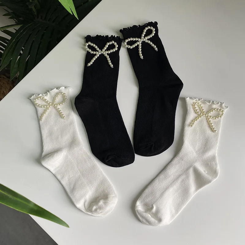 Women Socks Cotton Female Thin Cute Sweet Kawaii Lolita Harajuku Summer Pearl Stockings Lace Sock White Black Ruffle Girls Sox
Women Socks Cotton Female Thin Cute Sweet Kawaii Lolita Harajuku Summer Pearl Stockings Lace Sock White Black Ruffle Girls Sox