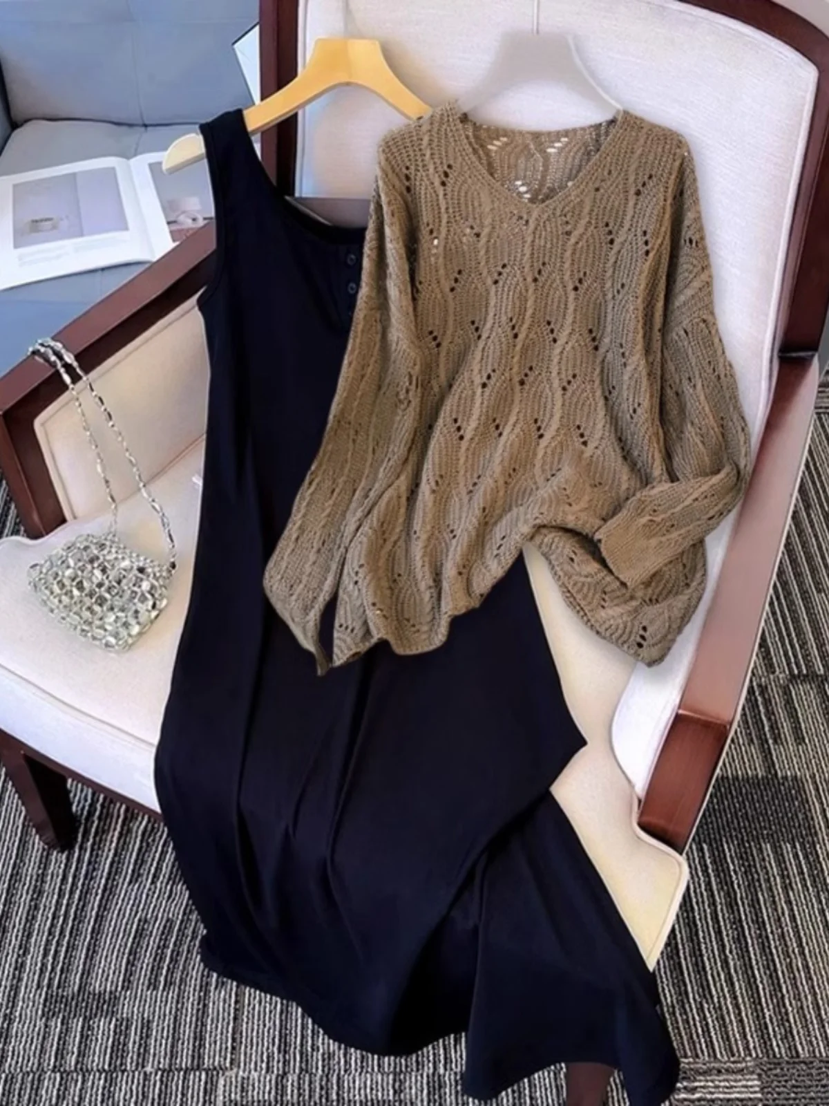 plus Size Spring Fashion Slimming Strap Dress Sweater Cover up Trendy Two Piece Set Women's Clothing Ensemble Long Sleeve
plus Size Spring Fashion Slimming Strap Dress Sweater Cover up Trendy Two Piece Set Women's Clothing Ensemble Long Sleeve