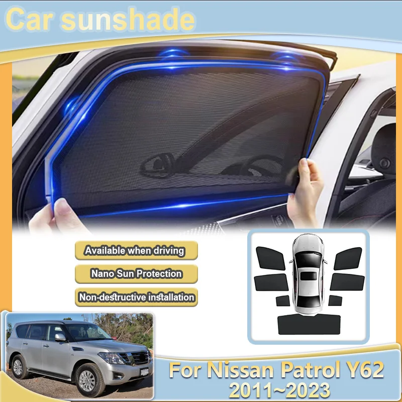 Car Mesh Sun Shade For Nissan Patrol Y62 MK6 2011~2023 Light Blocking Curtains UV Protection Windshield Curtain Car Accessories
Car Mesh Sun Shade For Nissan Patrol Y62 MK6 2011~2023 Light Blocking Curtains UV Protection Windshield Curtain Car Accessories