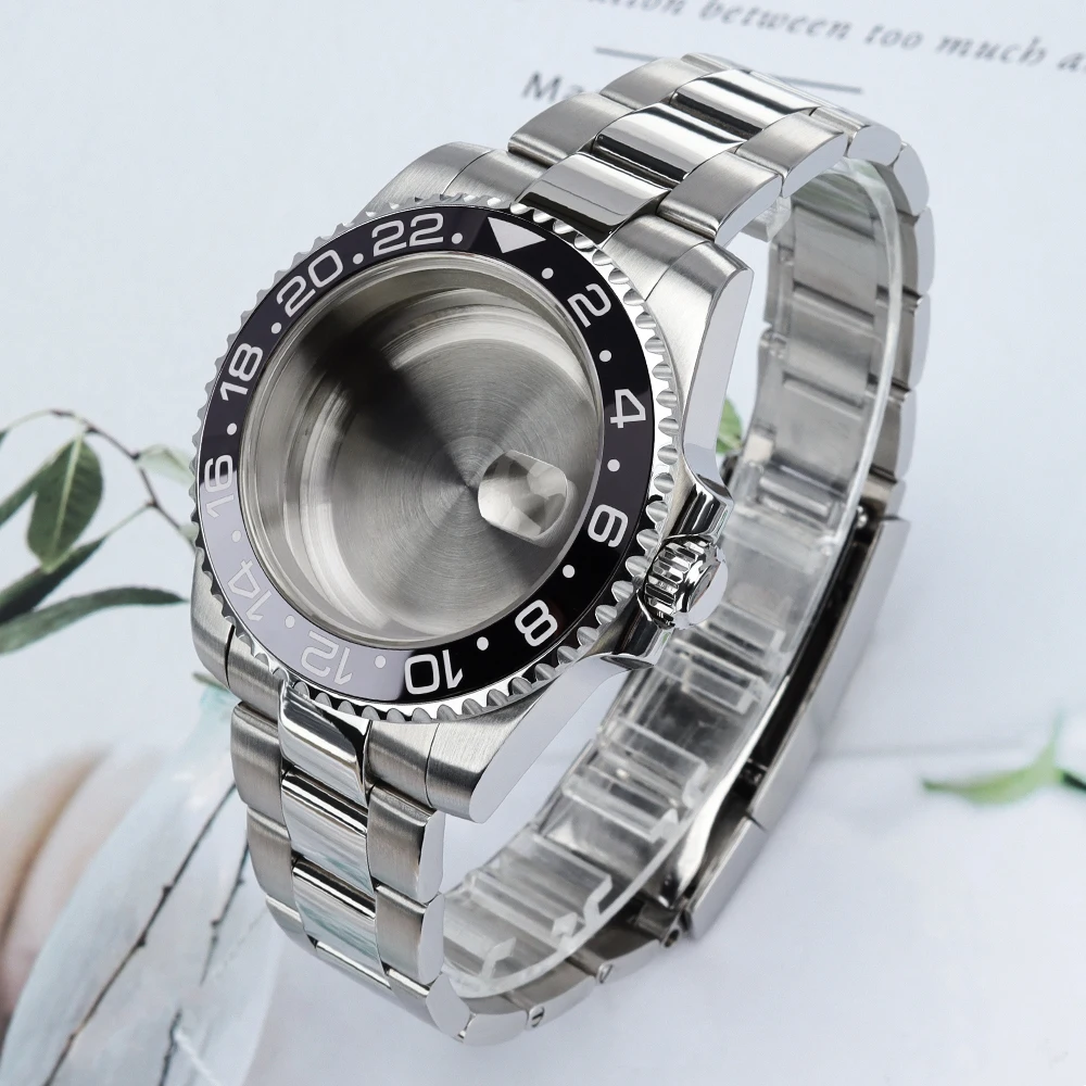 40mm GMT Luxury Watch Case Ceramic Bezel Sapphire Crystal For NH34 NH35 NH36 Miyota 8215 Eta 2824 Movts Stainless Steel Bracelet
40mm GMT Luxury Watch Case Ceramic Bezel Sapphire Crystal For NH34 NH35 NH36 Miyota 8215 Eta 2824 Movts Stainless Steel Bracelet