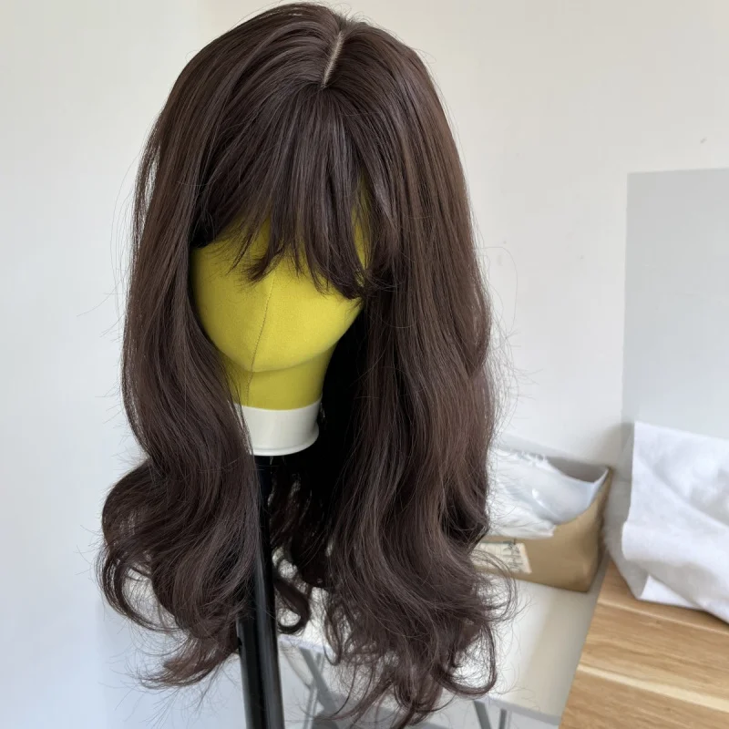 Long Wavy Cosplay Wig With Bangs Dark brown Synthetic Hair Heat Resistant
Long Wavy Cosplay Wig With Bangs Dark brown Synthetic Hair Heat Resistant