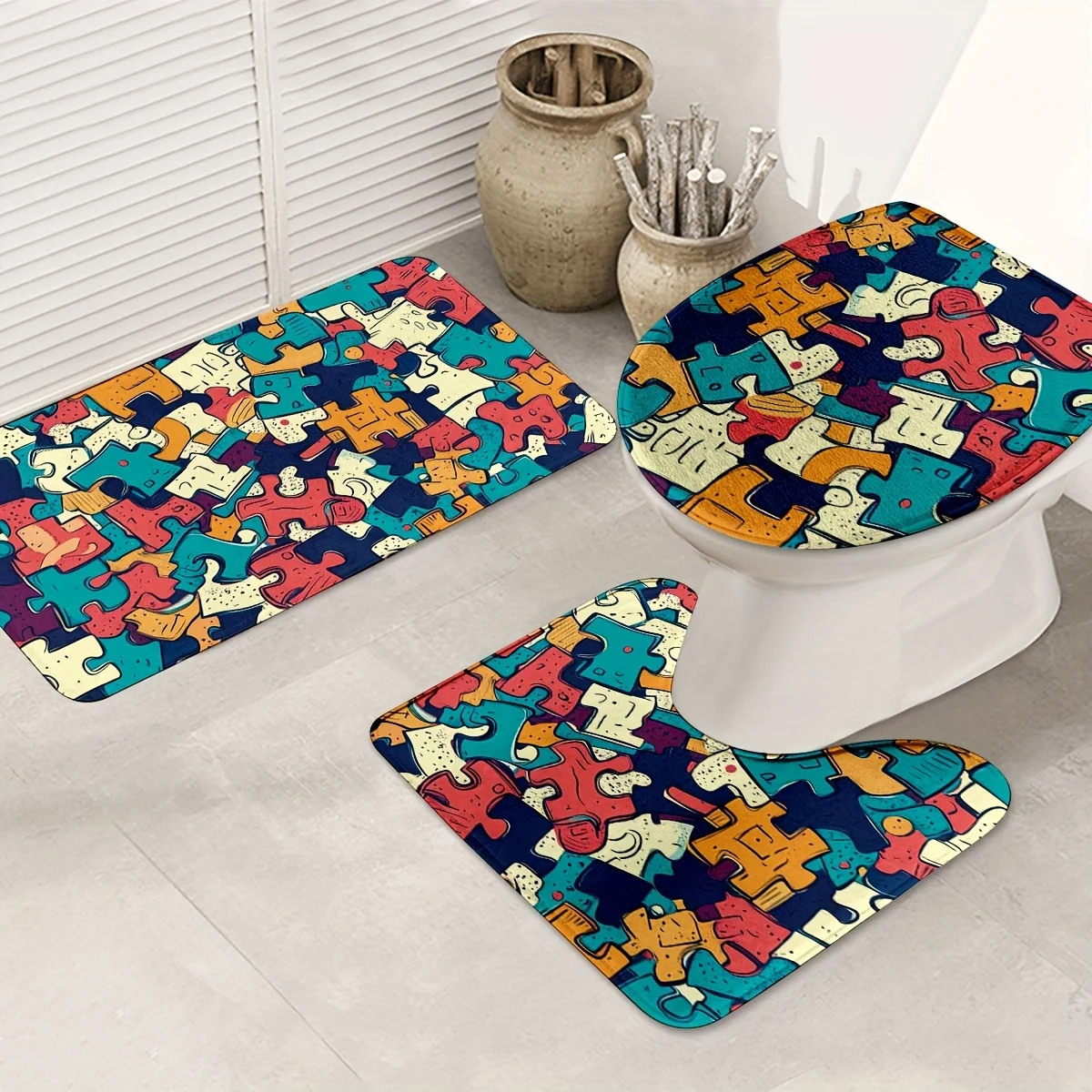 Set of 3 Puzzle Bath Mat Anti Slip Bathroom Rug Waterproof Floor Mat Doormat for Home Decor Accessories
Set of 3 Puzzle Bath Mat Anti Slip Bathroom Rug Waterproof Floor Mat Doormat for Home Decor Accessories