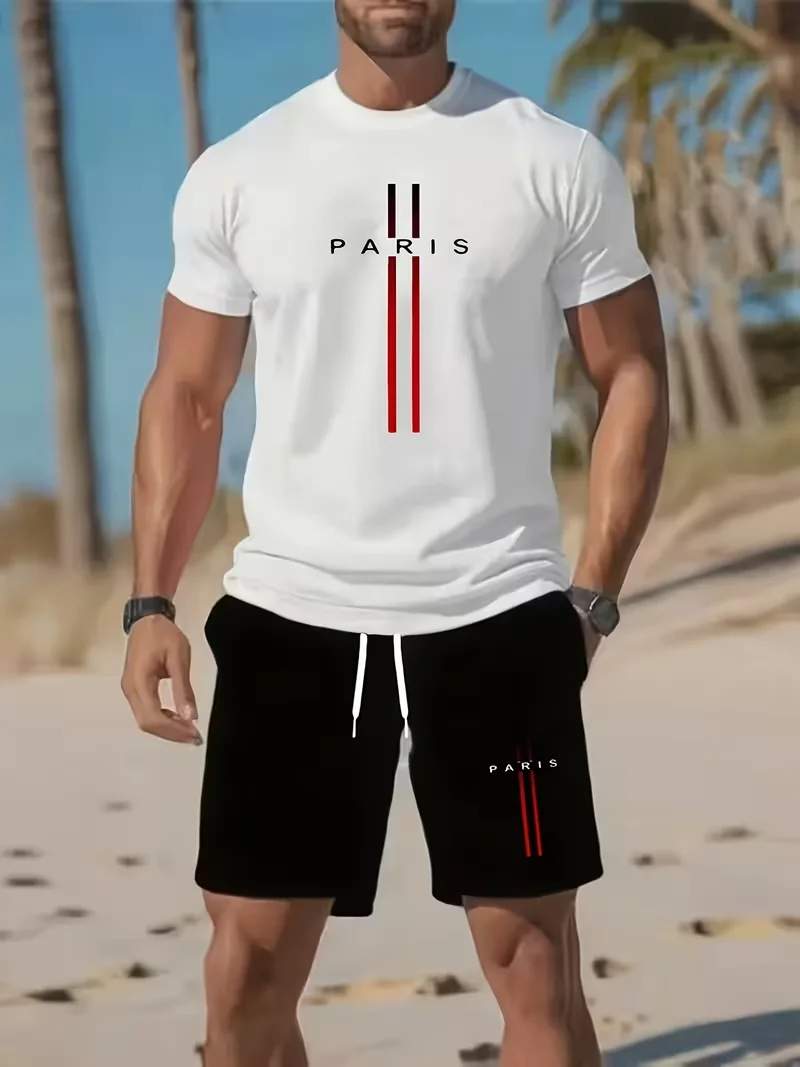 Men's 2 Pcs Gym Clothes Casual Outfit "PARIS" Logo Mesh T-shirt and Shorts Set Quick Dry Perfect Gift for Man Sports Tracksuit
Men's 2 Pcs Gym Clothes Casual Outfit "PARIS" Logo Mesh T-shirt and Shorts Set Quick Dry Perfect Gift for Man Sports Tracksuit