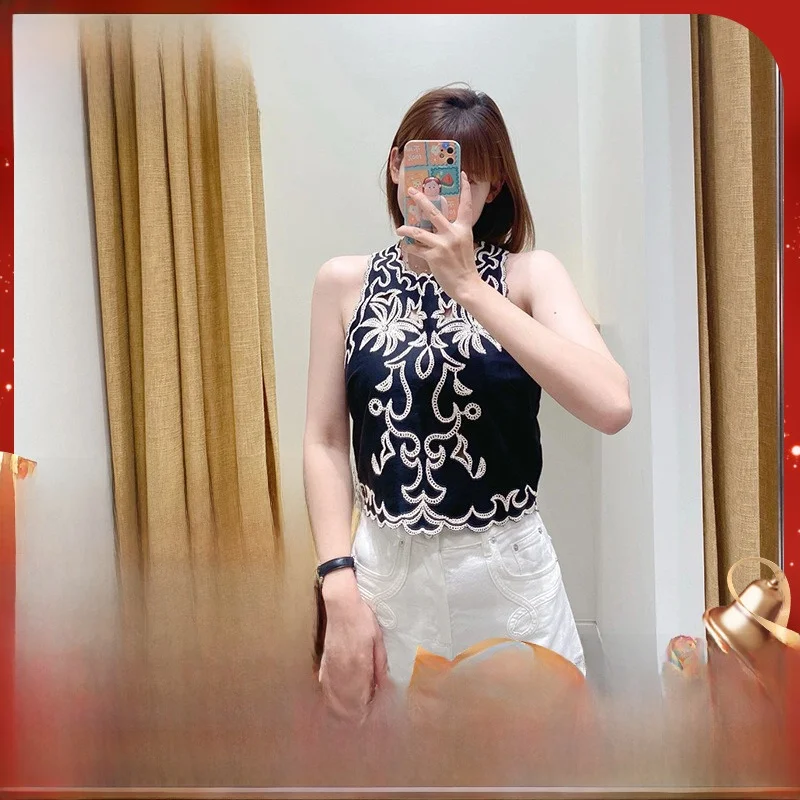 MaSandeM Home 2023 Летняя новинка: роскошный черный ретро-топ с высококачественной вышивкой, модный женский топ-бюстье из качественной ткани
MaSandeM Home 2023 Летняя новинка: роскошный черный ретро-топ с высококачественной вышивкой, модный женский топ-бюстье из качественной ткани