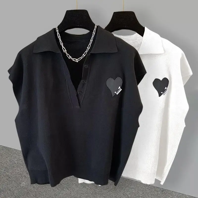 Lapel sleeveless t-shirt men's summer large size handsome versatile love design casual loose waistcoat vest men clothing y2k top
Lapel sleeveless t-shirt men's summer large size handsome versatile love design casual loose waistcoat vest men clothing y2k top