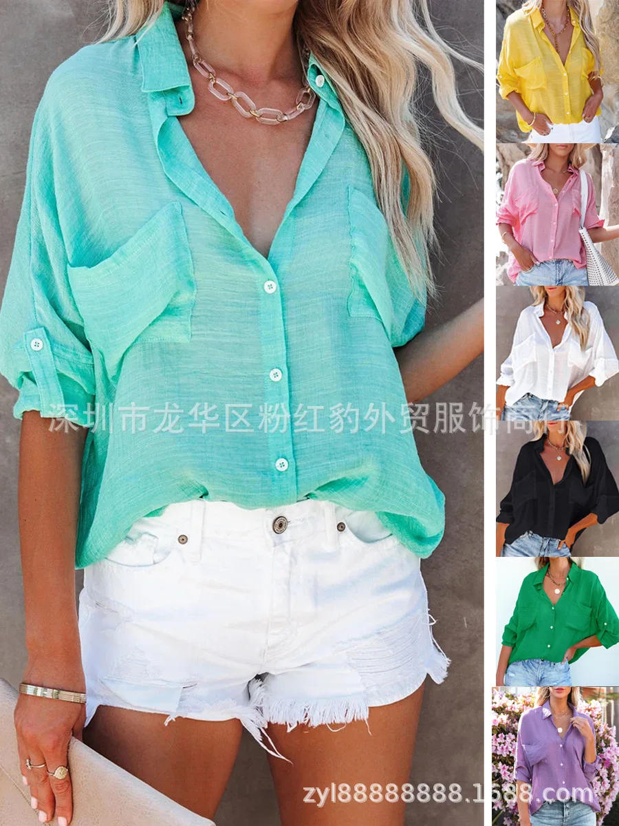 Candy-Color Shirt Open-Front Extra-Large Pockets Shirt Stylish Summer Breathable-Cotton Shirt Casual Oversized Relaxed Top
Candy-Color Shirt Open-Front Extra-Large Pockets Shirt Stylish Summer Breathable-Cotton Shirt Casual Oversized Relaxed Top