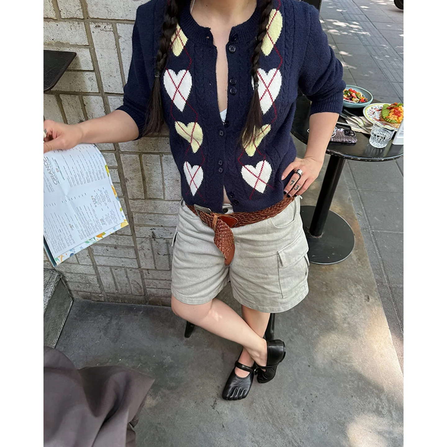 Thi Knitted Long Sve Cardigan Women's Sle Heart Patterned Open-irt Autumn Winter New Arrival Coffee Color Versatile Top
Thi Knitted Long Sve Cardigan Women's Sle Heart Patterned Open-irt Autumn Winter New Arrival Coffee Color Versatile Top