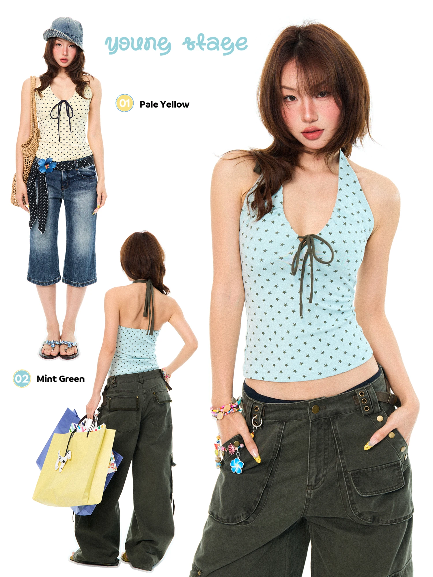 Young Stage American Style Star Print Sleeveless Neck Hanging Short Top Women Summer Hot Girl Slim Fit Trendy Vest Cotton Pol...
Young Stage American Style Star Print Sleeveless Neck Hanging Short Top Women Summer Hot Girl Slim Fit Trendy Vest Cotton Pol...