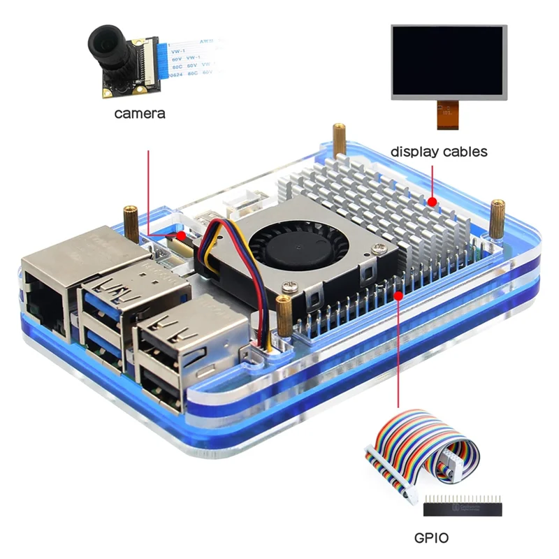 Durable-Transparent And Blue Case For Raspberry Pi 5, Supports Installing Official Active Cooler,Transparent And Blue Case For R
Durable-Transparent And Blue Case For Raspberry Pi 5, Supports Installing Official Active Cooler,Transparent And Blue Case For R