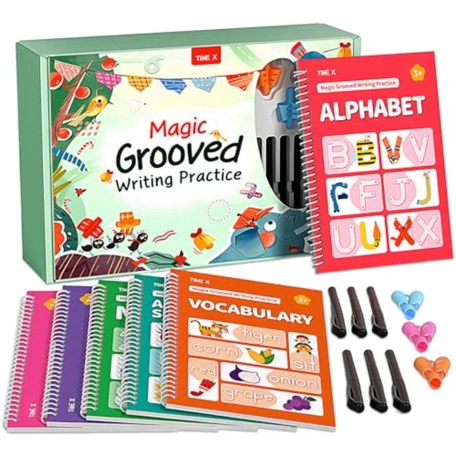 TIME X Magic Grooved Writing Practice Books Reusable 3D Groove Handwriting Practice Workbooks for Ages 3-8 Large Preschool Writ
TIME X Magic Grooved Writing Practice Books Reusable 3D Groove Handwriting Practice Workbooks for Ages 3-8 Large Preschool Writ