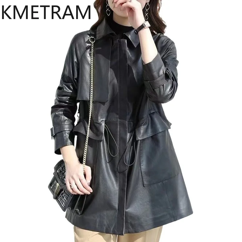 KMETRAM Genuine Sheepskin Leather Jacket Woman Korean Style Mid-Length Trench Coat Fashion Real Leather Coats Women Clothes 2026
KMETRAM Genuine Sheepskin Leather Jacket Woman Korean Style Mid-Length Trench Coat Fashion Real Leather Coats Women Clothes 2026