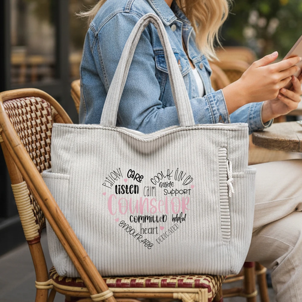 Casual Corduroy Handbag with Zipper Closure, Large Capacity Fixed Shoulder Strap Daily Commuter Handbag, Shopping Bag, tote bag
Casual Corduroy Handbag with Zipper Closure, Large Capacity Fixed Shoulder Strap Daily Commuter Handbag, Shopping Bag, tote bag