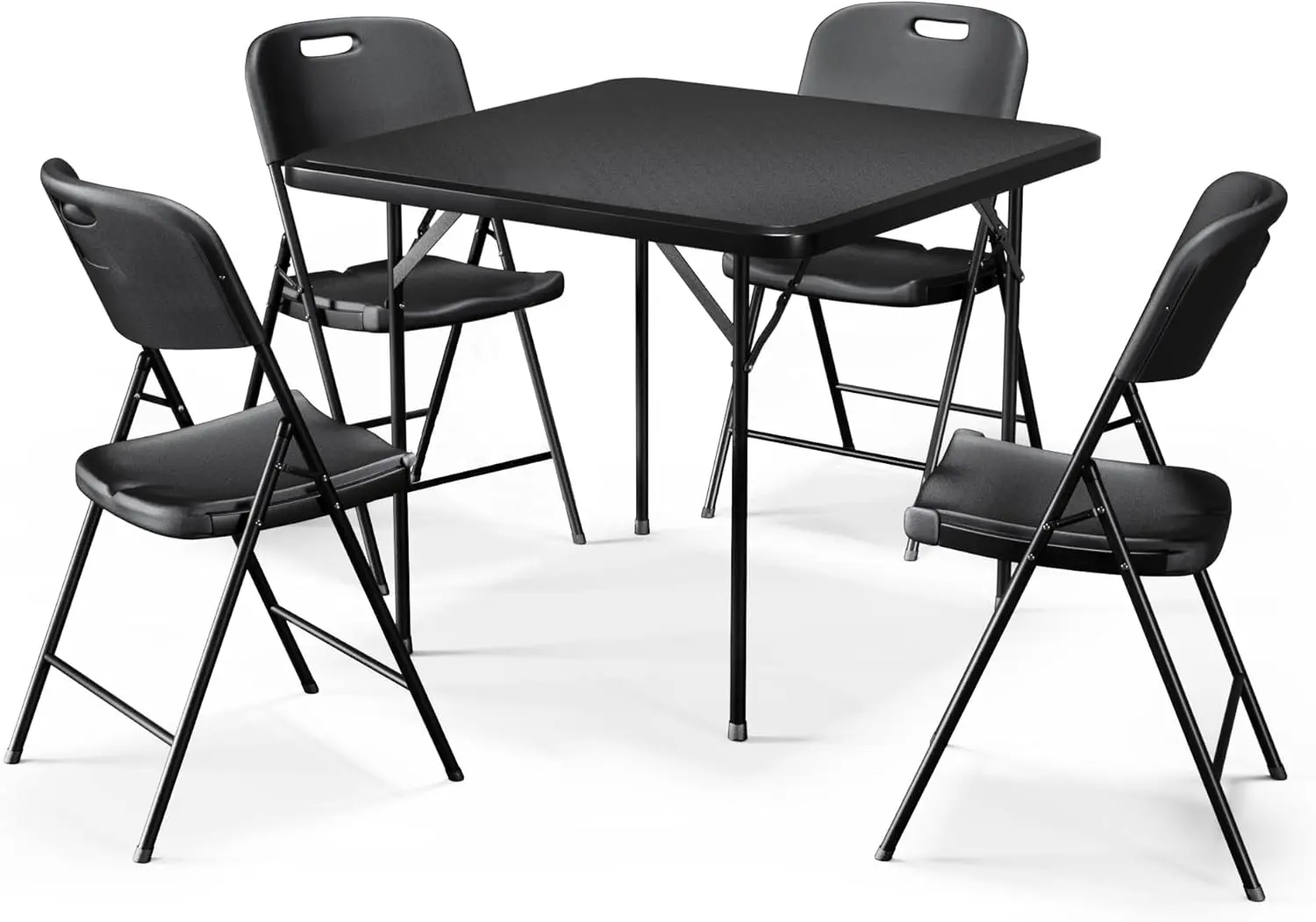 Square Folding Card Table with 4 Portable Chairs Plastic Furniture Set for Indoor, Outdoor, Picnic, Camping
Square Folding Card Table with 4 Portable Chairs Plastic Furniture Set for Indoor, Outdoor, Picnic, Camping