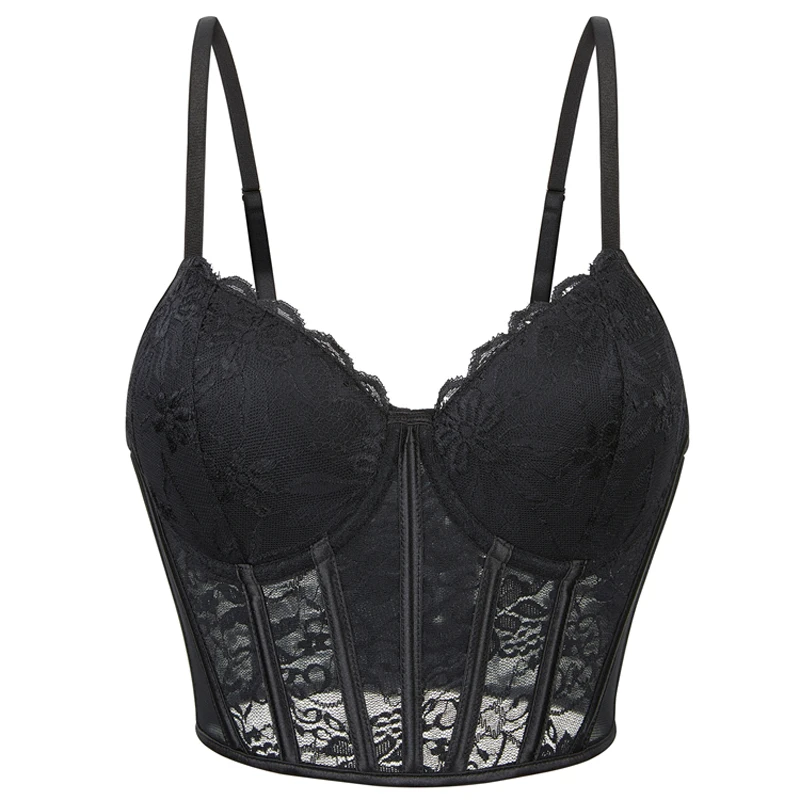 Black Lace Push Up Corset Tops for Women Sexy Lace Up Corsets and Bustiers With Adjustable Strap Crop Top Body Shaper Lingerie
Black Lace Push Up Corset Tops for Women Sexy Lace Up Corsets and Bustiers With Adjustable Strap Crop Top Body Shaper Lingerie
