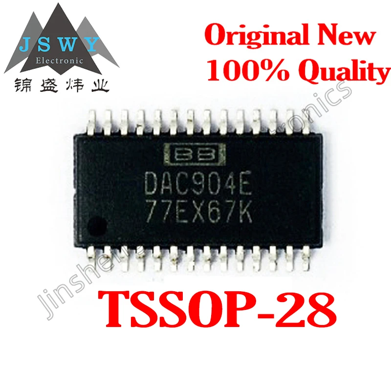 (1/10PCS) DAC904E/2K5 DAC904E TSSOP-28/DAC904 14-bit 165MSPS Digital-to-Analog Converter (DAC)/New Original Spot Electronics
(1/10PCS) DAC904E/2K5 DAC904E TSSOP-28/DAC904 14-bit 165MSPS Digital-to-Analog Converter (DAC)/New Original Spot Electronics