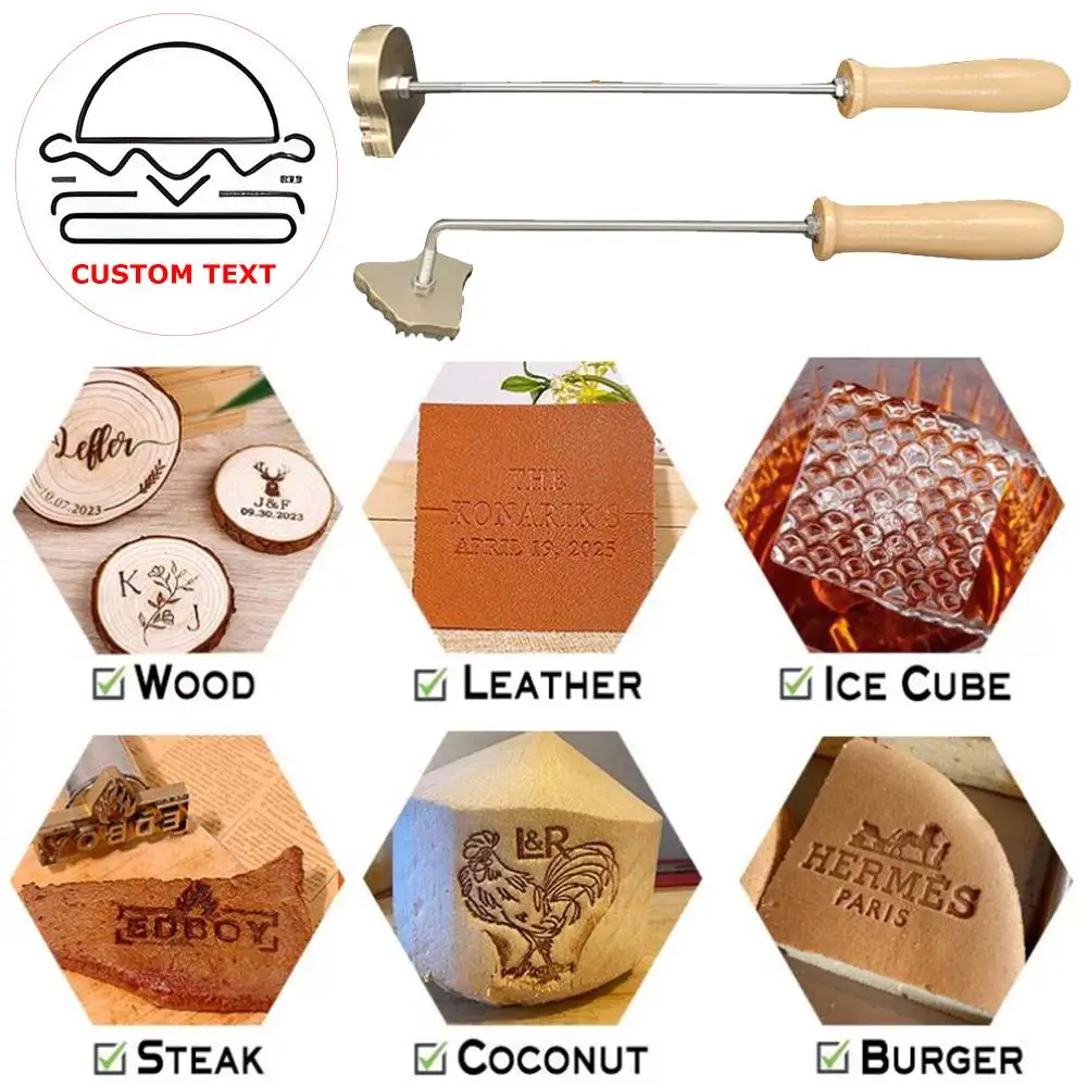 Custom Branding Iron for Wood Personalized Logo Branding Iron for Burger Cake Burning Stamps Leather Stamps Wedding Gift Design
Custom Branding Iron for Wood Personalized Logo Branding Iron for Burger Cake Burning Stamps Leather Stamps Wedding Gift Design