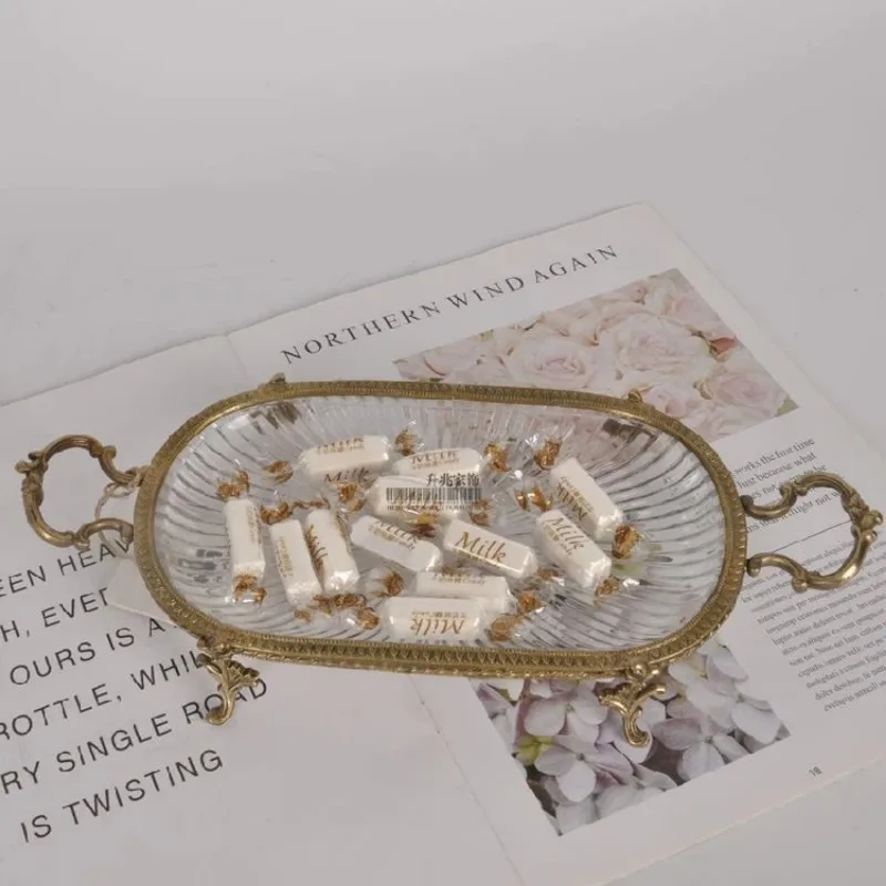 Handmade Brass Tray Vintage Glass Double Ear Fruit Plate Cosmetic Jewelry Storage Desktop Decoration Vessels
Handmade Brass Tray Vintage Glass Double Ear Fruit Plate Cosmetic Jewelry Storage Desktop Decoration Vessels