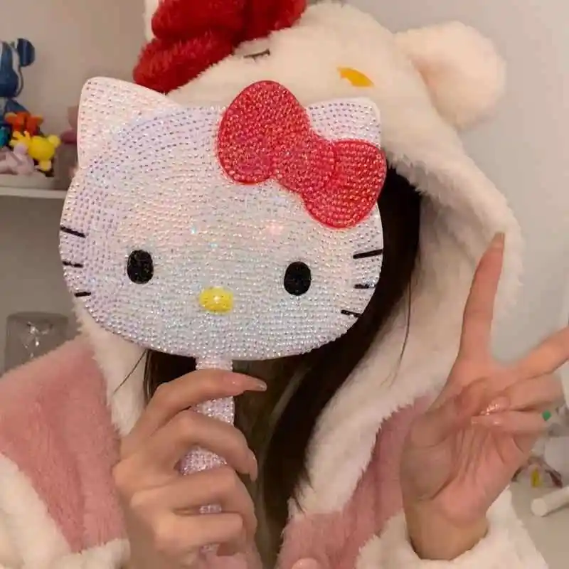 Hello Kitty Full Diamond Mirror Handheld Make-up Mirror Diy Handmade Stick Diamond Student Diamonds Mirror Gift for Girlfriends
Hello Kitty Full Diamond Mirror Handheld Make-up Mirror Diy Handmade Stick Diamond Student Diamonds Mirror Gift for Girlfriends